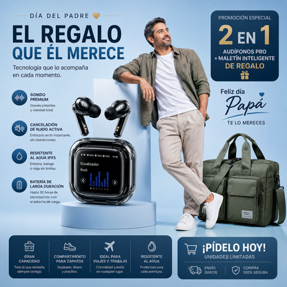 🎁 DAZH2 Pack Día del Padre: Audífono Premium + Maletín Multiuso