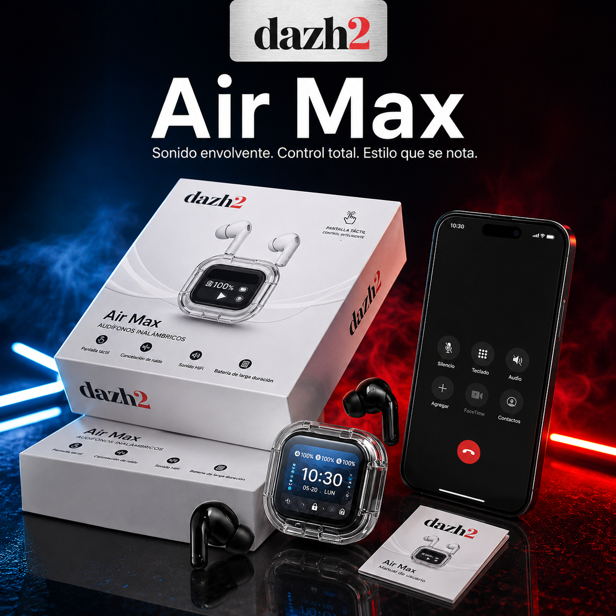 AUDIFONOS AIR MAX CON PANTALLA TACTIL
